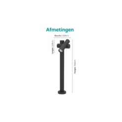Eglo Piedestallampa Fossignano Aluminium Svart 4W 550lm - 830 Varm Vit | IP44