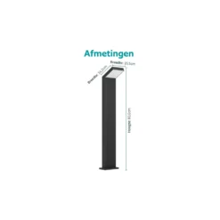 Eglo Piedestallampa Grottazzolina Aluminium Svart 10W 1280lm - 865 Dagsljus| IP65