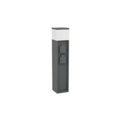 Eglo Piedestallampa Park 5 Aluminium Svart med Eluttag | IP54 - Passande för 1x E27