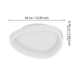 Eglo Taklampa Loretello Plast Stål Vit 12W 1440lm - 827-865 Justerbar Vit | 350mm - Dimbar