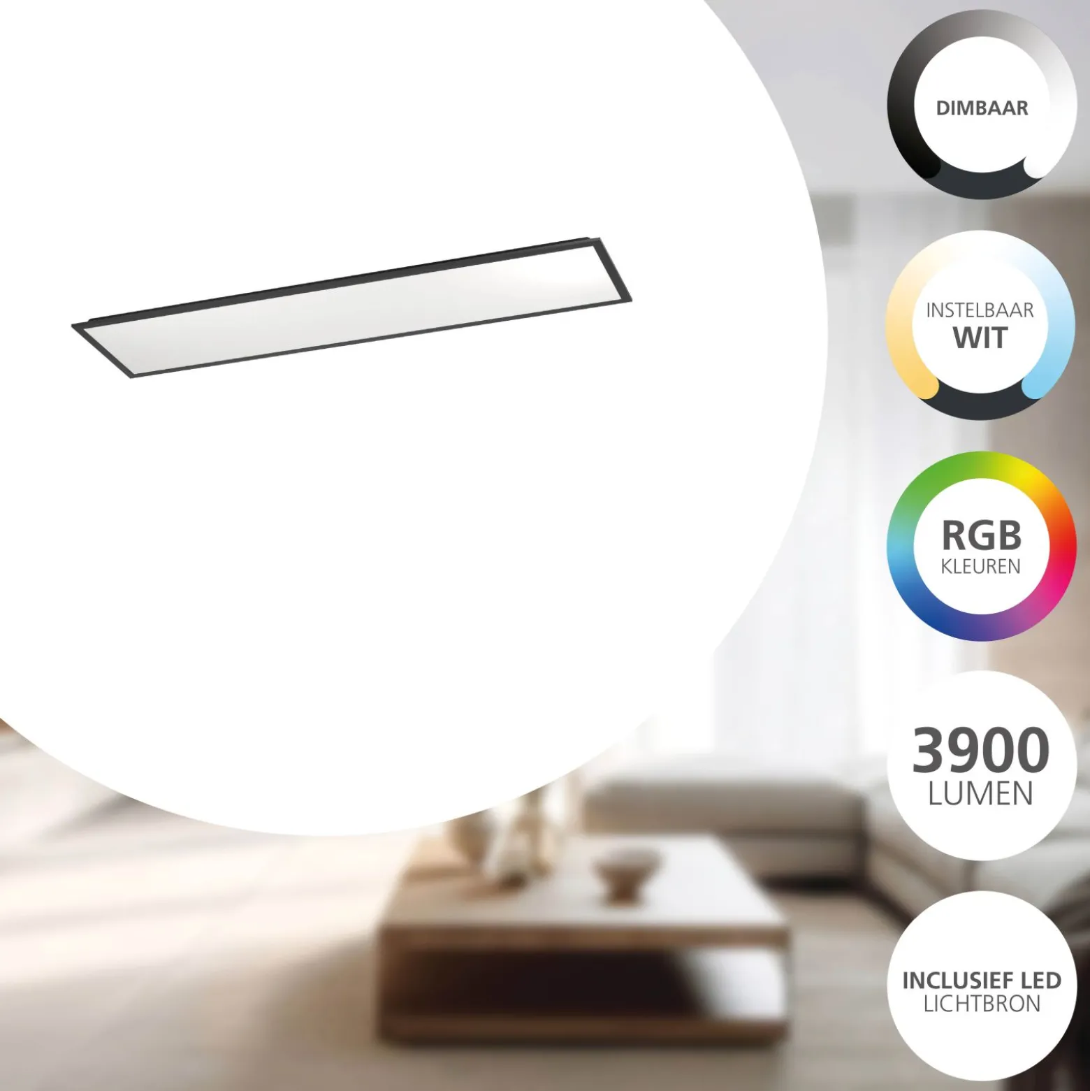 Eglo Taklampa Moradillo-Z Stål Svart 34W 4400lm - 827-865 Justerbar Vit | Dimbar