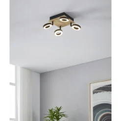 Eglo Taklampa Rielves Trä Svart 4W 500lm - 830 Varm Vit