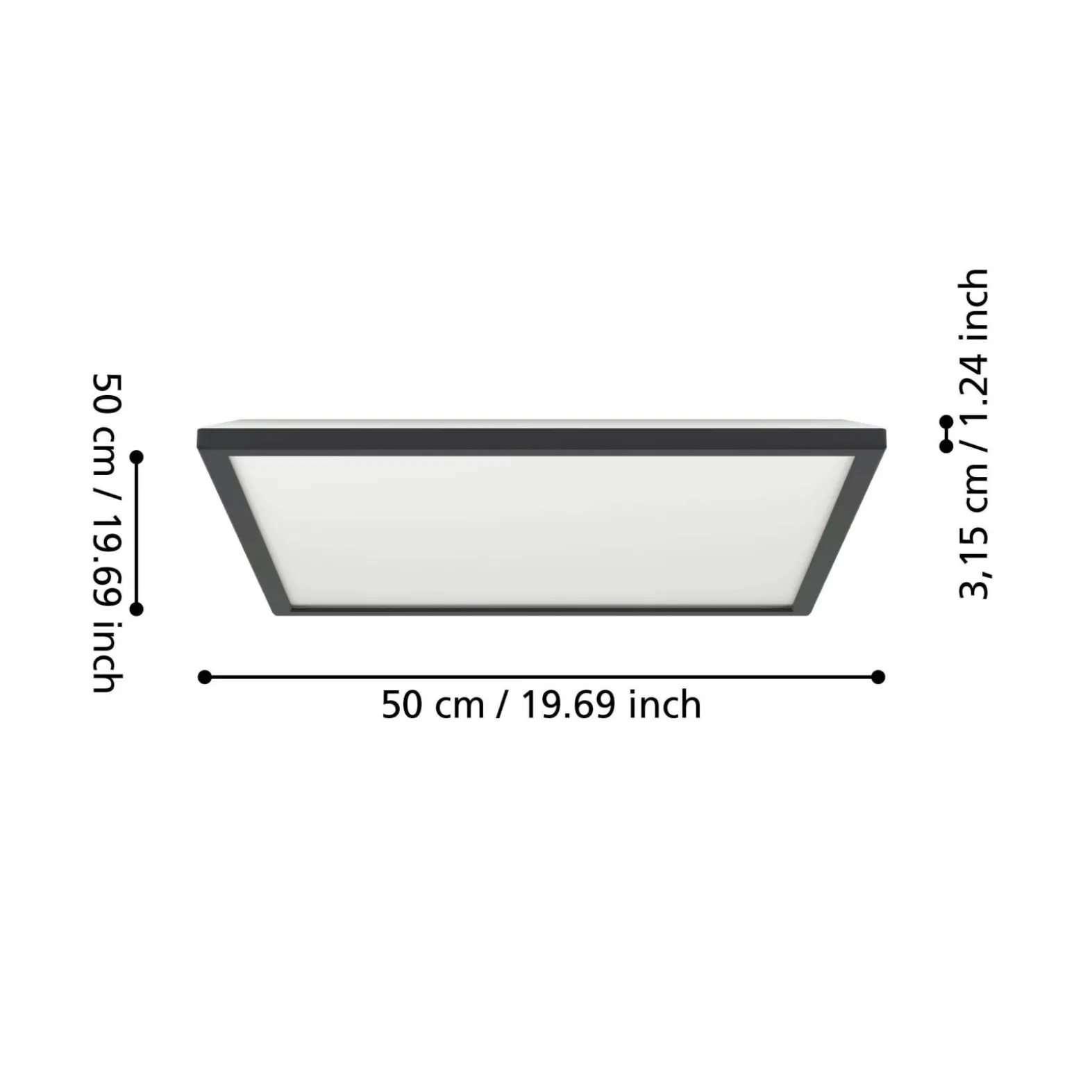 Eglo Taklampa Rovito Plast Svart 17W 2800lm - 827-865 Justerbar Vit | IP44