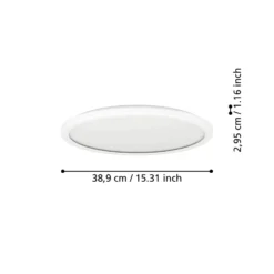 Eglo Taklampa Rovito-r Plast Vit 185W 2300lm - 827-865 Justerbar Vit | 389mm - IP44 - Dimbar