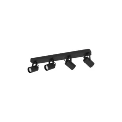 Eglo Taklampa Sorego Stål Svart 4x2.8W 4x250lm - 830 Varm Vit | IP20 - Inkl. 4x GU10