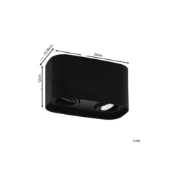 Eglo Tak Spot Arenzano Stål Svart 9.4W 690lm - 830 Varm Vit | Dimbar - Passande för 2x GU10