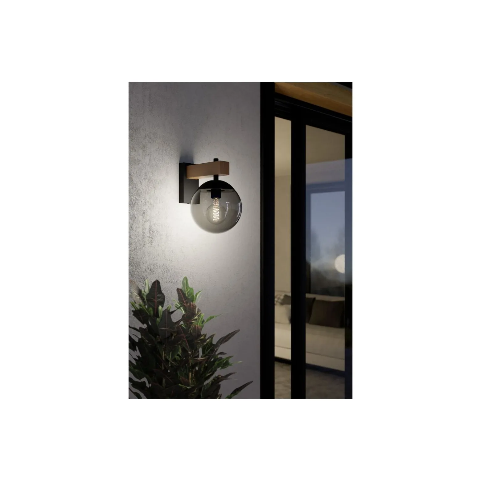 Eglo Vägglampa Bufalata Stål Svart | IP54 - Passande för 1x E27