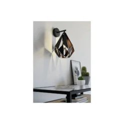Eglo Vägglampa Carlton 1 Stål Svart Koppar | IP20 - Passande för 1x E27