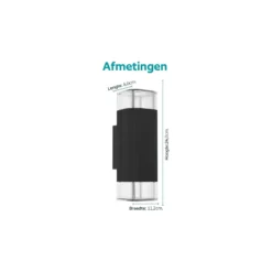Eglo Vägglampa Castelnuovo Aluminium Svart Up & Down | IP65 - Passande för 1x GU10