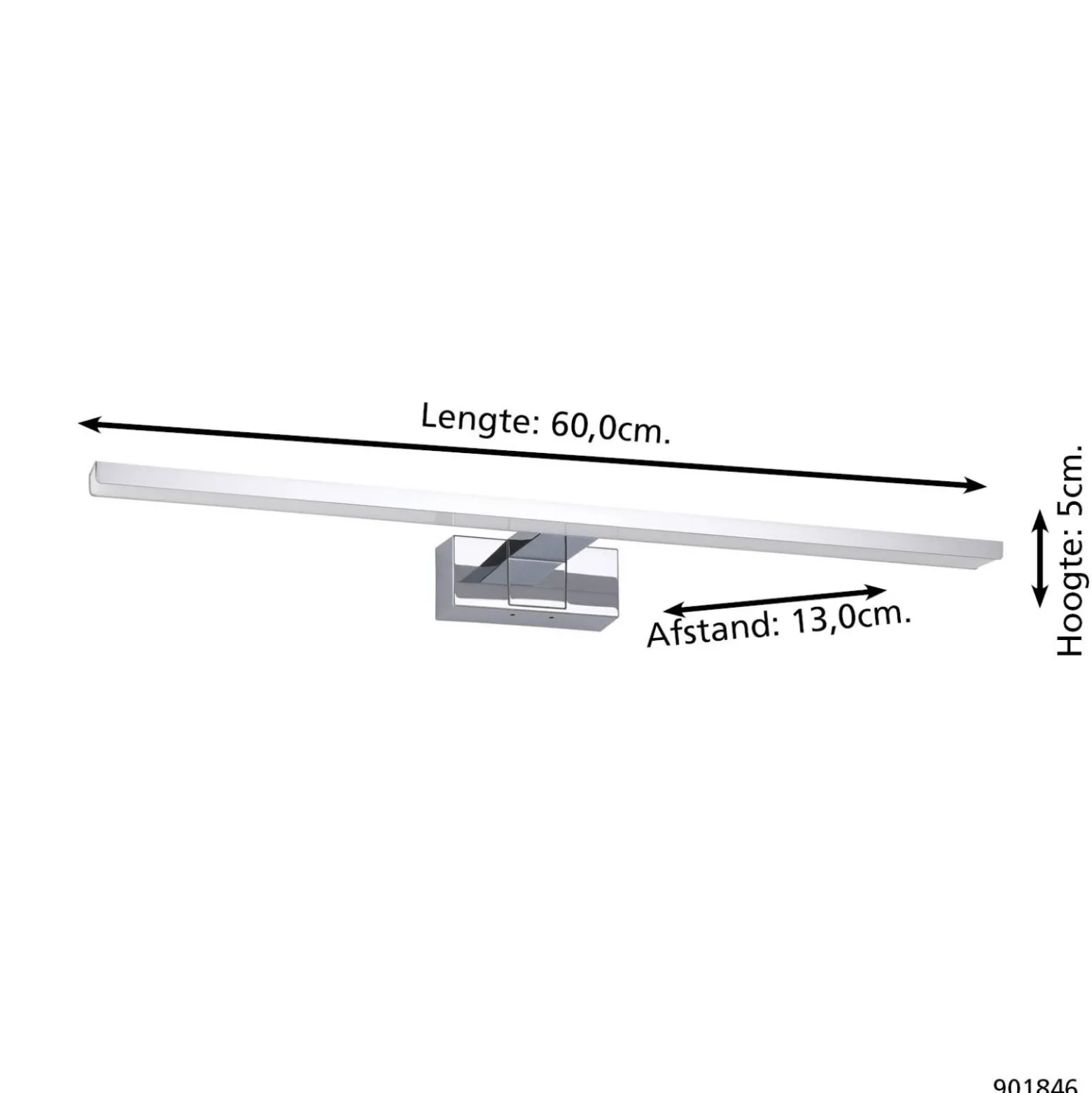 Eglo Vägglampa Conettilla Aluminium Krom 10W 1350lm - 830-865 Justerbar Vit | IP44