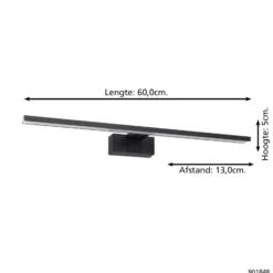 Eglo Vägglampa Conettilla Aluminium Svart 10W 1350lm - 830-865 Justerbar Vit | IP44