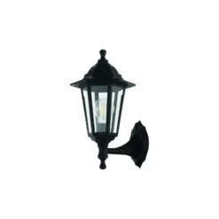 Eglo Vägglampa Duanera Svart | IP44 - Passande för 1x E27