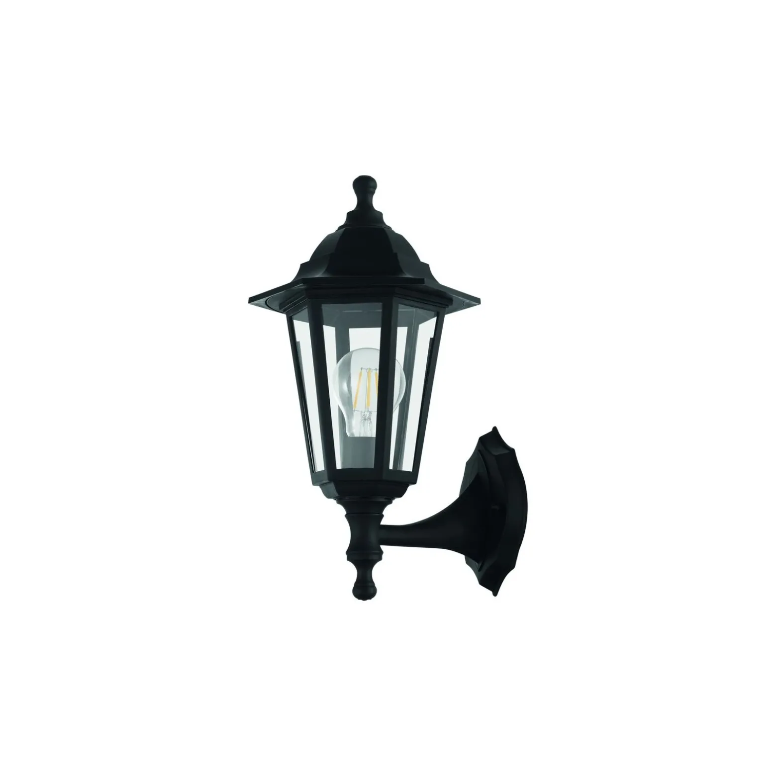 Eglo Vägglampa Duanera Svart | IP44 - Passande för 1x E27