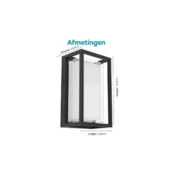 Eglo Vägglampa Genovese Aluminium Svart 10W 1050lm - 865 Dagsljus | IP65 - Rörelsesensor