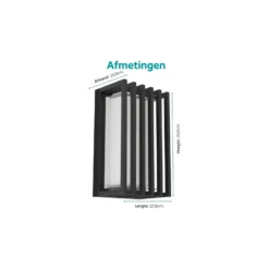Eglo Vägglampa Genovese Aluminium Svart 10W 1050lm - 865 Dagsljus | IP65 - Rörelsesensor