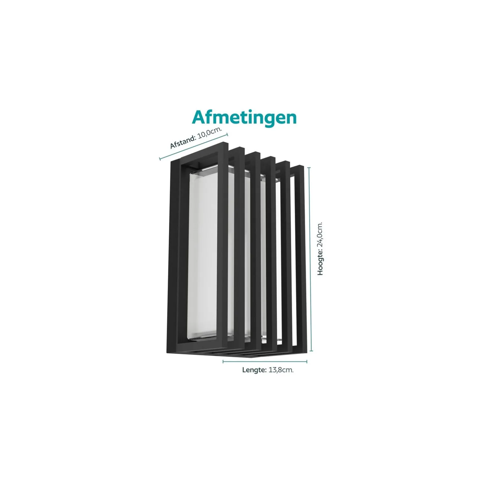 Eglo Vägglampa Genovese Aluminium Svart 10W 1050lm - 865 Dagsljus | IP65 - Rörelsesensor