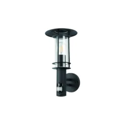 Eglo Vägglampa Lisio 1 Rostfritt Stål Svart | IP44 - Passande för 1x E27 - Rörelsesensor
