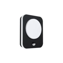 Eglo Vägglampa Madriz Aluminium Svart 3W 370lm - 830 Varm Vit | IP44 - Rörelsesensor
