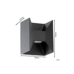 Eglo Vägglampa Morino Utomhus Aluminium Antracit/Grafit Up & Down 5W 460lm - 830 Varm Vit