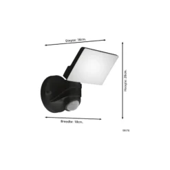 Eglo Vägglampa Pagino Svart 11W 2200lm - 850 Kallvit | IP44 - Rörelsesensor