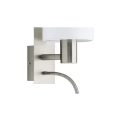 Eglo Vägglampa Pasteri Stål Satin Nickel 40 | IP20 - Inkl. Spot och Exkl. 1x E27