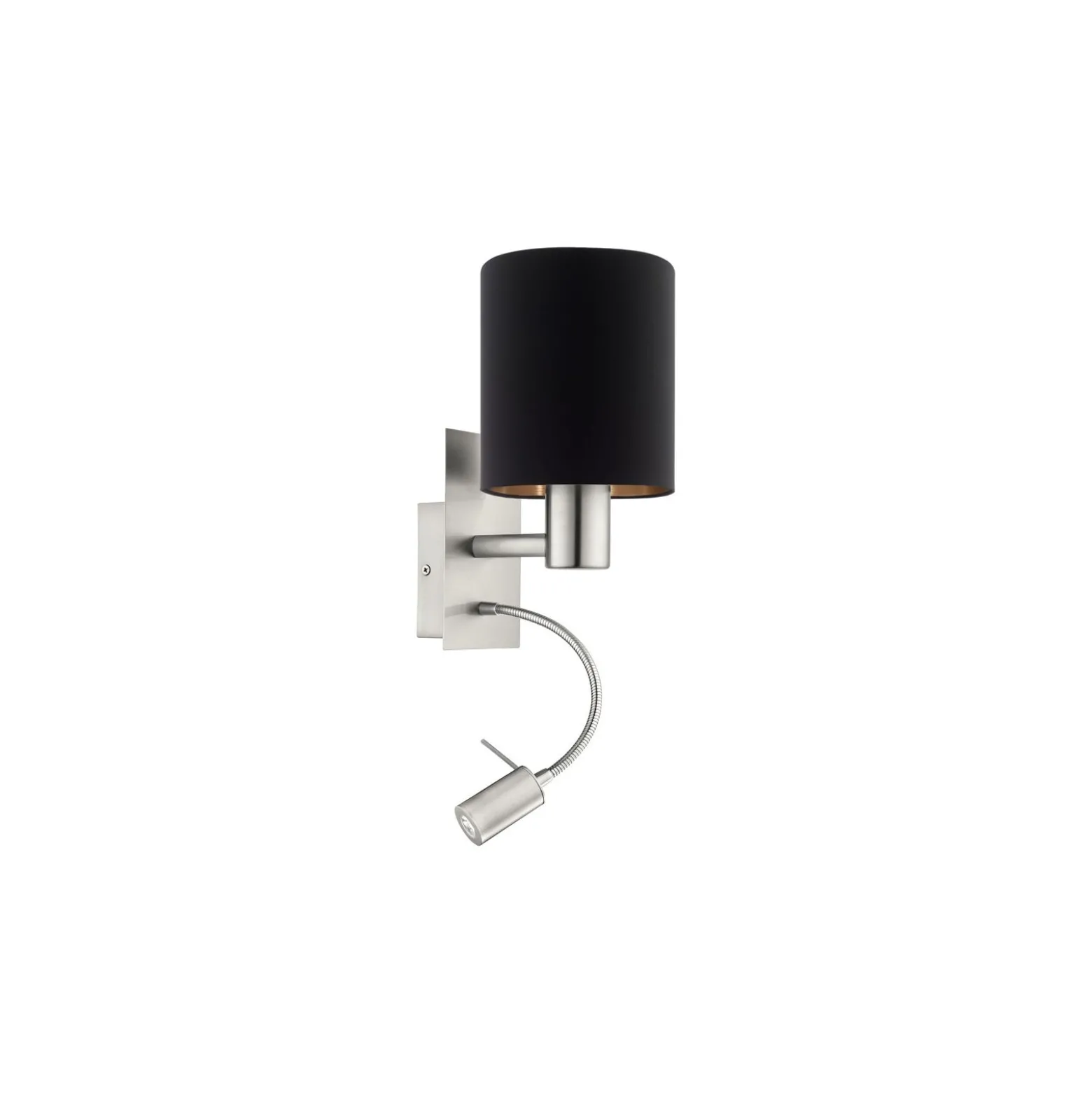 Eglo Vägglampa Pasteri Stål Satin Nickel 40 | IP20 - Inkl. Spot och Exkl. 1x E27