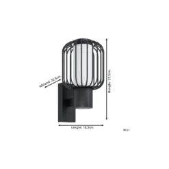 Eglo Vägglampa Ravello Stål Svart | IP44 - Passande för 1x E27