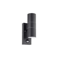 Eglo Vägglampa Riga 5 Stål Antracit Up & Down 2W 250lm - 830 Varm Vit | IP44 - Rörelsesensor
