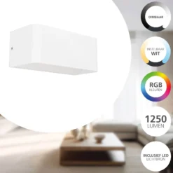 Eglo Vägglampa Sania-Z Aluminium Vit 10W 1180lm - 827-865 Justerbar Vit | IP55 - Dimbar