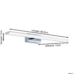 Eglo Vägglampa Tabiano Stål Krom 32W 900lm - 840 Kallvit