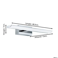 Eglo Vägglampa Tabiano Stål Krom 32W 600lm - 840 Kallvit