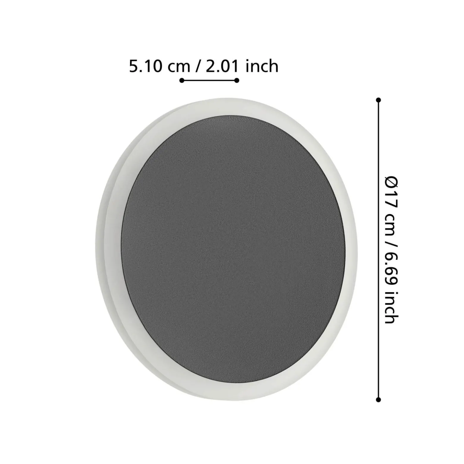 Eglo Vägglampa Talamello 1 Aluminium Svart Vit 12W 1450lm - 830 Varm Vit