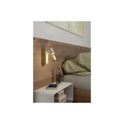 Eglo Vägglampa Townshend 3 Trä Stål Vit | IP20 - Passande för 1x E27