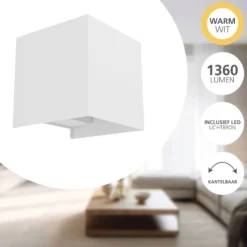 Eglo Vägglampa Valmontone Aluminium Vit 15W 400lm - 830 Varm Vit
