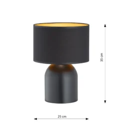 Emibig Bordslampa Aspen Stål Svart | Passande för 1x E27 - Max 15W