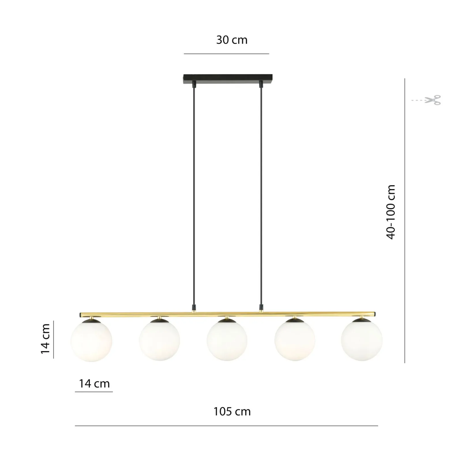 Emibig Pendellampa Allora Stål Svart | Passande för 5x E14 - Max 10W