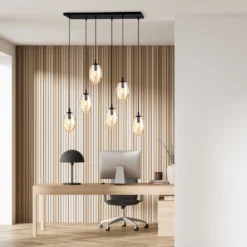 Emibig Pendellampa Astral Stål Svart | Passande för 6x E14 - Max 10W