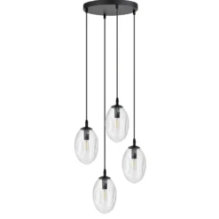 Emibig Pendellampa Astral Stål Svart | Passande för 4x E14 - Max 10W