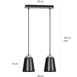 Emibig Pendellampa Bolero Stål Svart | Passande för 2x E27 - Max 15W