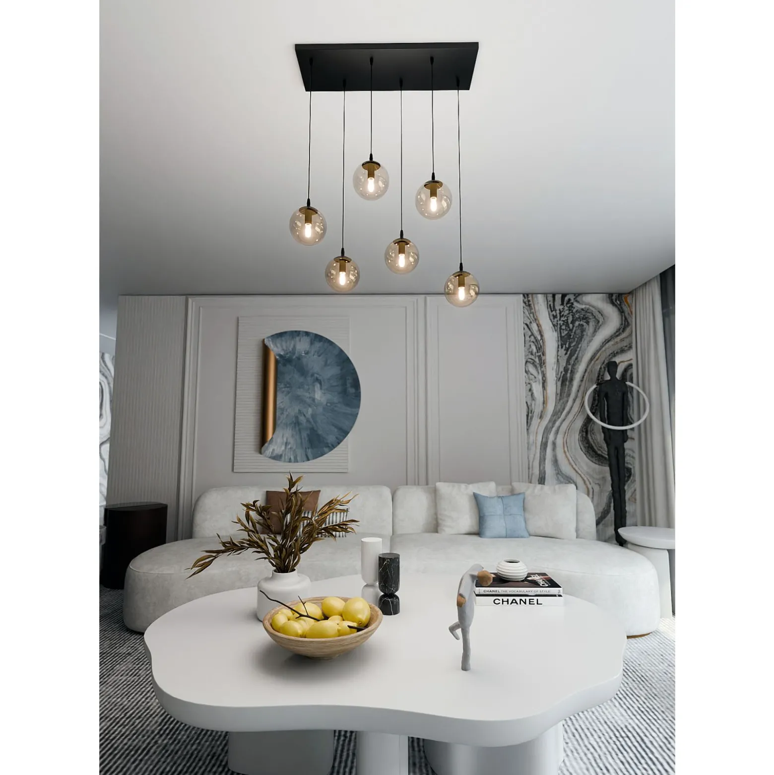 Emibig Pendellampa Cosmo Stål Svart | Passande för 6x E14 - Max 10W