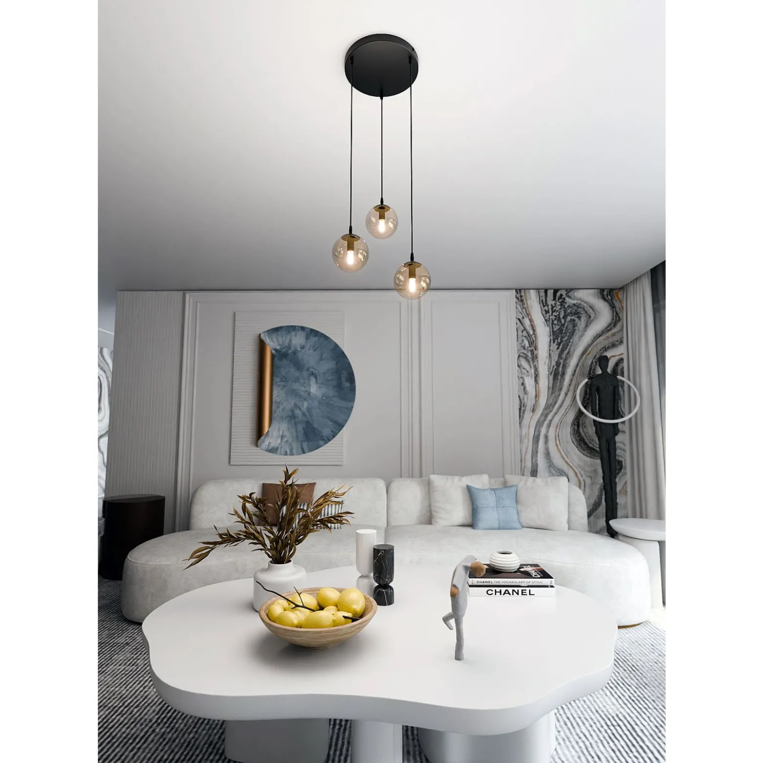 Emibig Pendellampa Cosmo Stål Svart | Passande för 3x E14 - Max 10W
