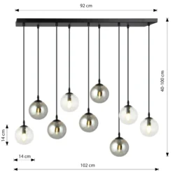 Emibig Pendellampa Cosmo Stål Svart | Passande för 9x E14 - Max 10W