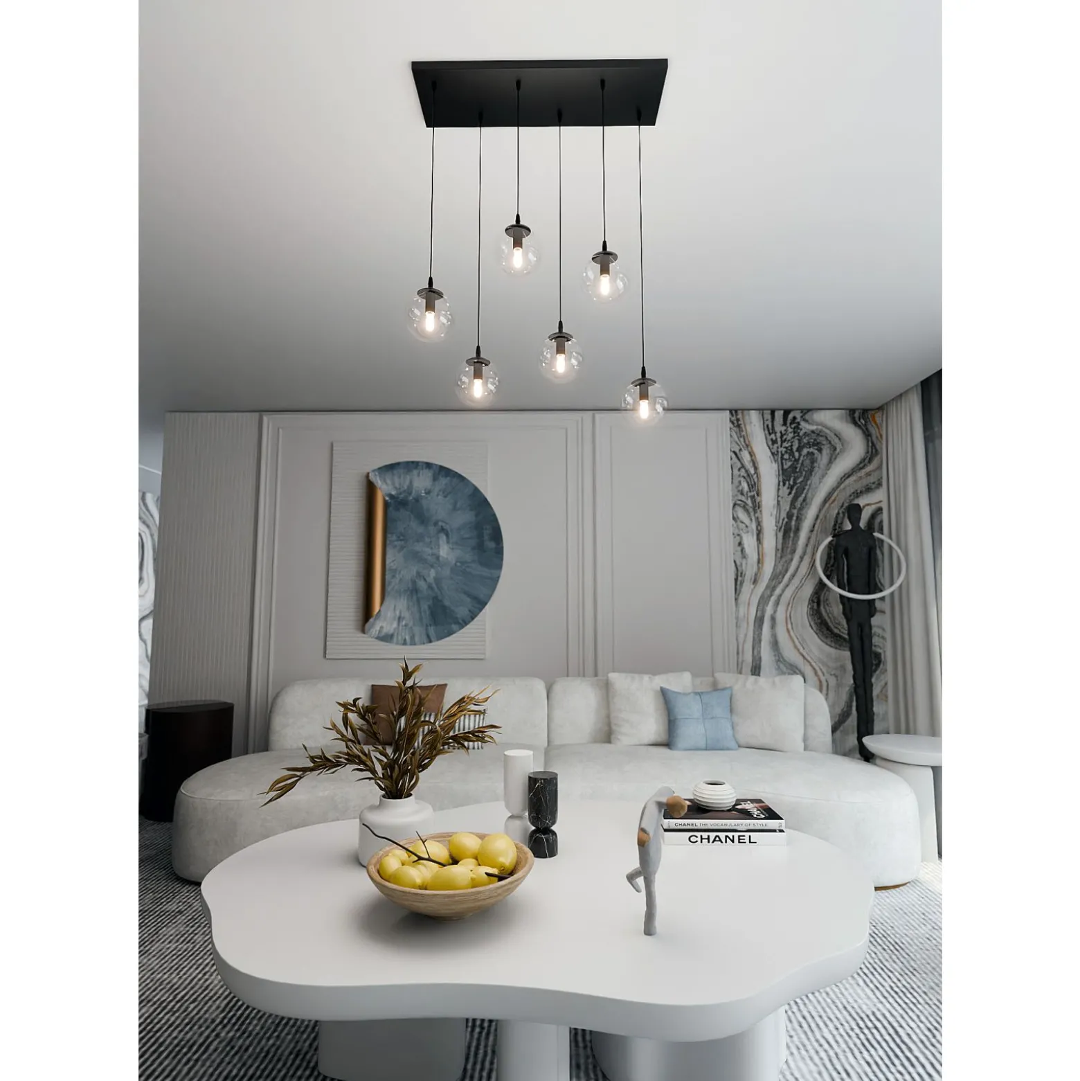 Emibig Pendellampa Cosmo Stål Svart | Passande för 6x E14 - Max 10W