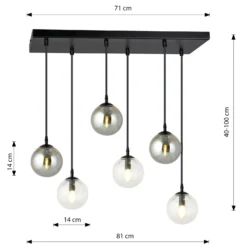 Emibig Pendellampa Cosmo Stål Svart | Passande för 6x E14 - Max 10W