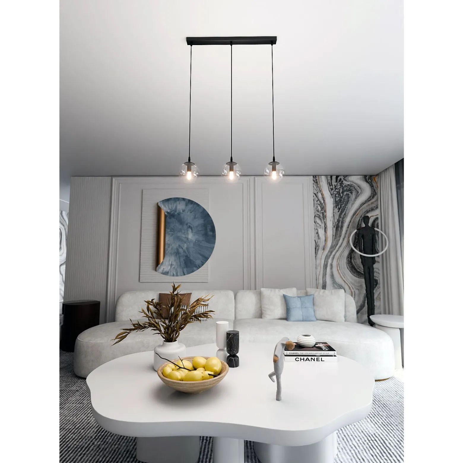 Emibig Pendellampa Cosmo Stål Svart | Passande för 3x E14 - Max 10W