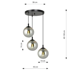 Emibig Pendellampa Cosmo Stål Svart | Passande för 3x E14 - Max 10W