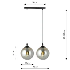 Emibig Pendellampa Cosmo Stål Svart | Passande för 2x E14 - Max 10W