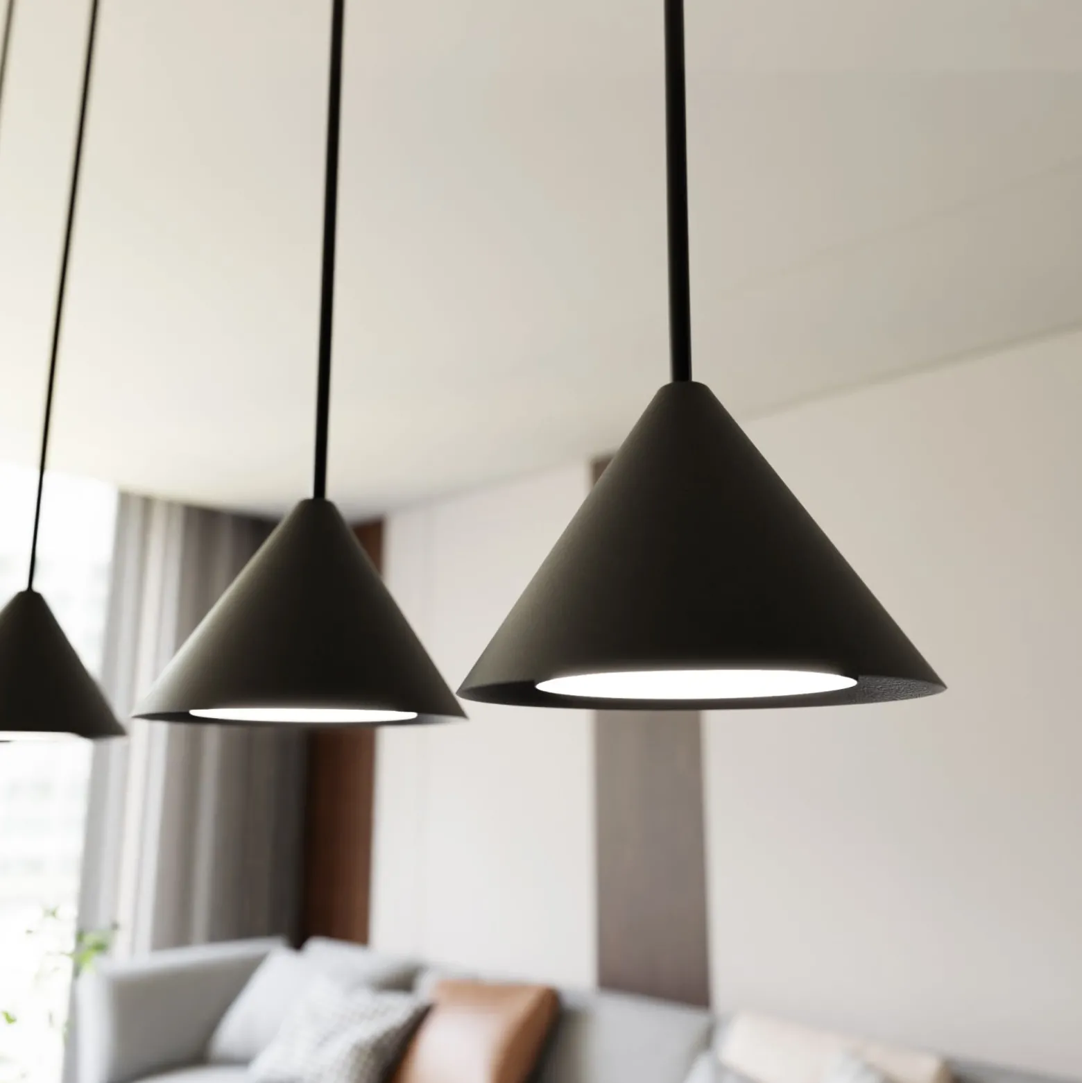 Emibig Pendellampa Elit Stål Svart | Passande för 3x GX53 - Max 12W