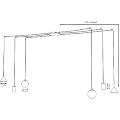 Emibig Pendellampa Fuji Stål Guld | Passande för 2x E14 - Max 10W, 2x GU10 - Max 10W, 2x GX53 - Max 10W