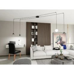 Emibig Pendellampa Fuji Stål Svart | Passande för 1x E14 - Max 10W, 1x GU10 - Max 10W, 2x GX53 - Max 10W